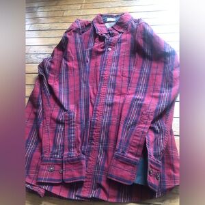 CC Schmidt Work Wear Men's Red Plaid Casual Button Down Shirt